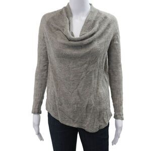 Helmut Women Pullover Sweater Gray Alpaca Linen Long Sleeve Size S